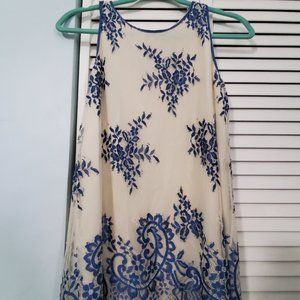 Ivory Sleeveless Lace Overlay Top